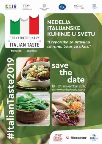 IV NEDELJA ITALIJANSKE KUHINJE U SVETU (18–24. NOVEMBAR – Beograd, Subotica)