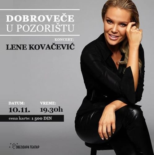 Intimni koncert Lene Kovačević – “Dobro veče u pozorištu”   10. novembra u Zvezdara teatru