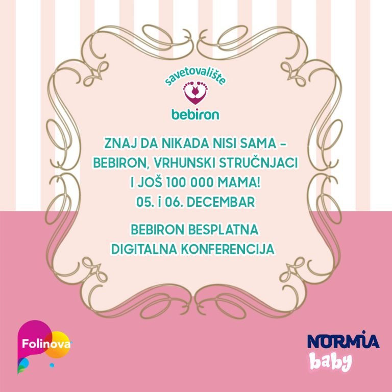 Besplatna digitalna konferencija za roditelje  Savetovališta BEBIRON  Predavanja za trudnice i mame