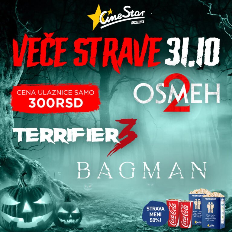 Veče strave 31.10. u CineStar bioskopima